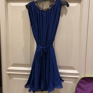 Blue red baker dress